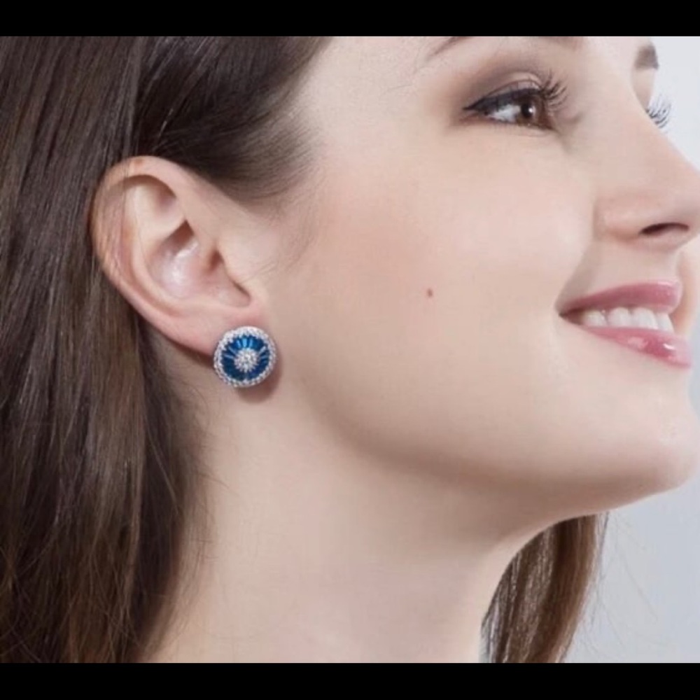 Sterling Silver Ruby Crystal Studs With Swarovski… - image 4